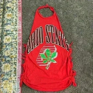 Ohio State backless mini dress made out of vintage T-shirt